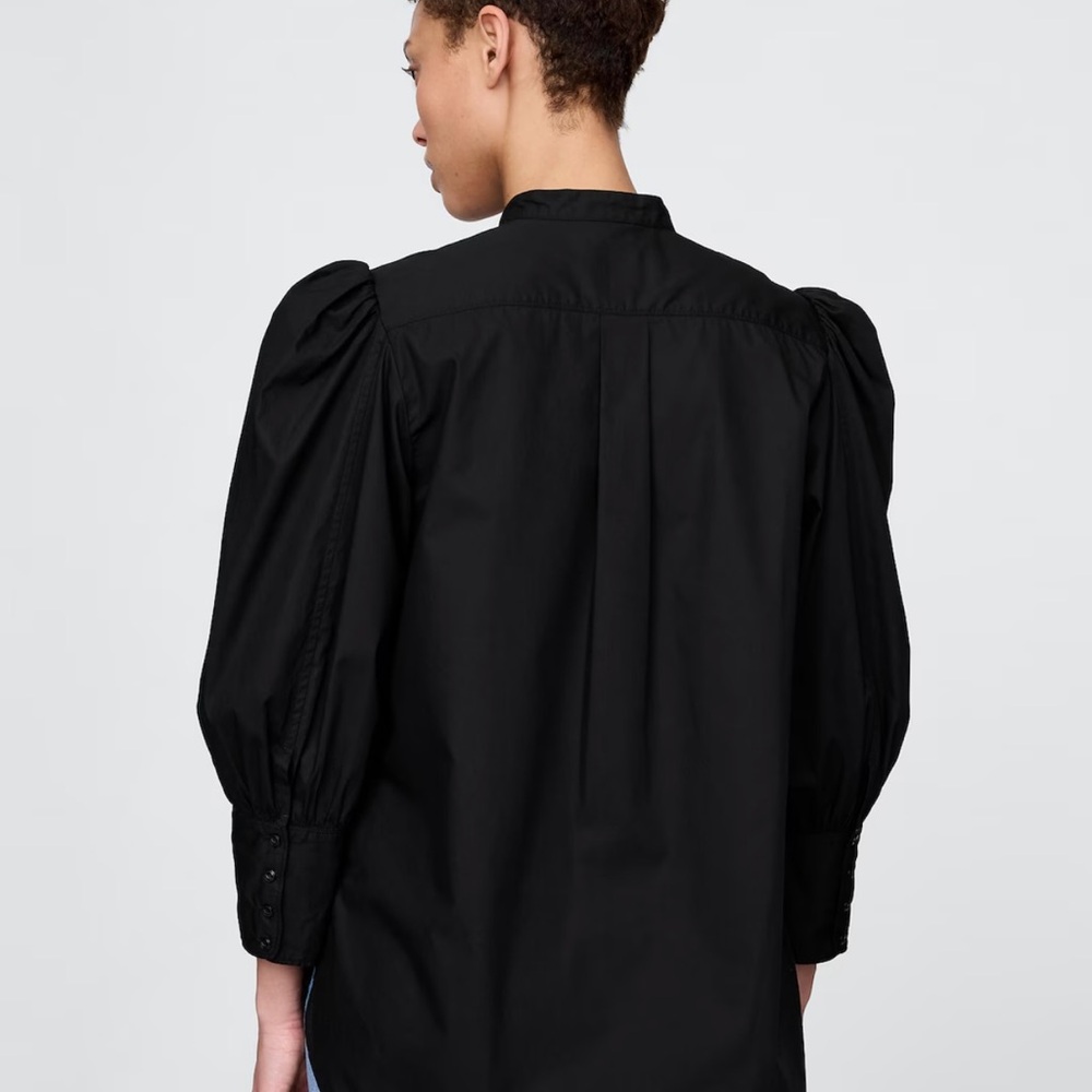 Chic Black Puff Sleeve Top